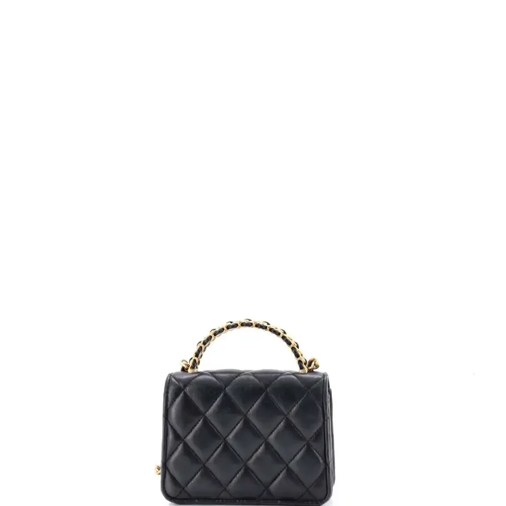 Chanel Woven Top Handle Cc Flap Clutch #219385C44B